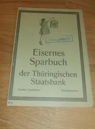 altes Sparbuch Jena , 1943 -1944 ,  Karl Ziegenbein , Sparkasse , Bank !!!