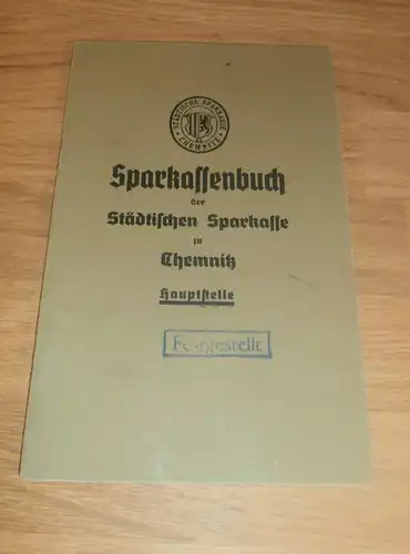 altes Sparbuch Chemnitz , 1941 - 1943 , Gertrud Dora Richter , Sparkasse , Bank !!!