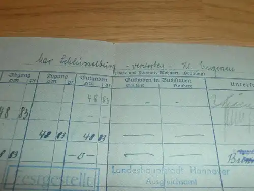 altes Sparbuch Gardelegen / Klein Engersen , 1952 - 1955 , Max Schlüsselburg , Engersen , Kalbe , Sparkasse , Bank !!!