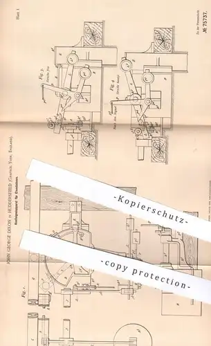 original Patent - John George Dixon , Huddersfield , York , England , 1893 , Knallsignal - Apparat für Eisenbahn | Bahn