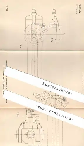 original Patent - Ernesto Breda , Mailand , Italien , 1892 , Verschluss am Geschütz | Gewehr , Waffen , Revolver !!