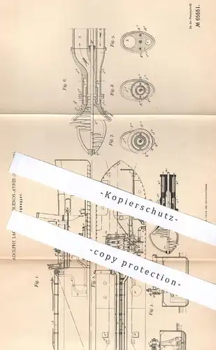 original Patent - Adolphe Lacombe , Buenos Aires , Argentinien 1892 | Saugbagger , Bagger | Wasserbau , Schiff , Kessel