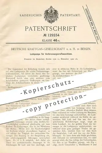 original Patent - Deutsche Kraftgas GmbH , Berlin , 1900 , Ladepumpe für Verbrennungsmotoren | Gasmotor , Gas , Motor !!