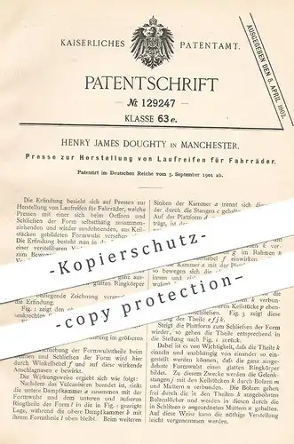 original Patent - Henry James Doughty , Manchester , England , 1901 , Laufreifen für Fahrräder | Fahrrad - Reifen | Rad