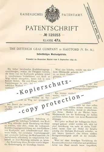 original Patent - The Dieterich Gear Company , Hartford  USA , 1899 , Wechselgetriebe | Getriebe , Motor , Kraftmaschine