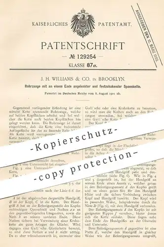 original Patent - J. H. Williams & Co. , Brooklyn , 1901 , Rohrzange | Rohr - Zange , Zangen , Werkzeug | Gall !!!