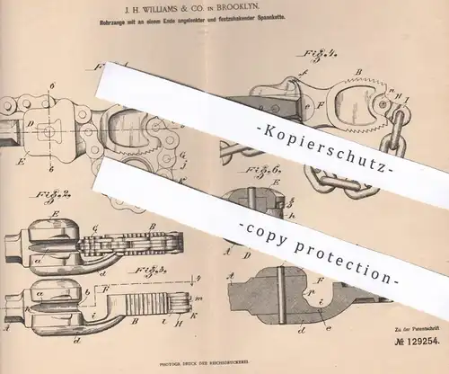 original Patent - J. H. Williams & Co. , Brooklyn , 1901 , Rohrzange | Rohr - Zange , Zangen , Werkzeug | Gall !!!