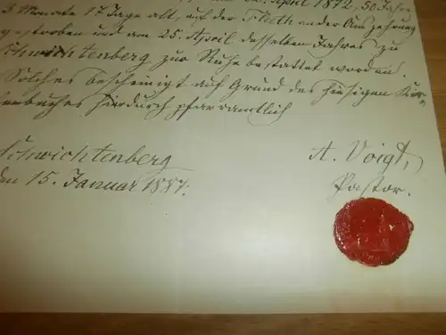 altes Dokument , Schwichtenberg 1889 , Sandhagen , Friedland in Mecklenburg !!
