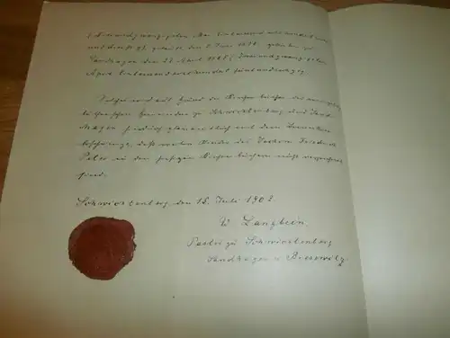 altes Dokument , Schwichtenberg 1902 , Bresewitz , Friedland in Mecklenburg !!