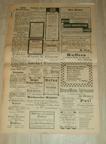 Burg Stargard i. Mecklenburg ,  Zeitung 1906 , mit Reklame / Werbung , Mecklenburg , Neubrandenburg !!!