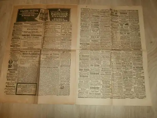 Greifswalder Zeitung 1919 , mit viel Reklame / Werbung , Mecklenburg , Grimmen , Jarmen , Greifswald !!!