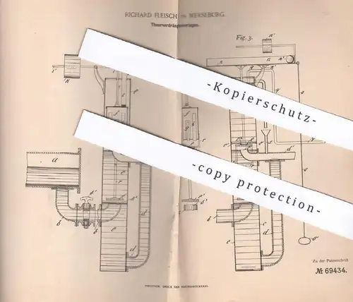 original Patent - Richard Fleischhauer , Merseburg , 1892 , Teerverdränger für Gasvorlagen| Gas , Brenner , Teer , Licht