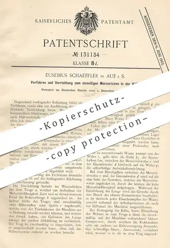 original Patent - Eusebius Schaeffler , Aue , 1900 , einseitiges Mercerisieren in der Kälte | Baumwolle , Gewebe , Stoff