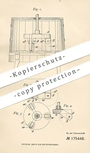 original Patent - Carl Kampmann , Mülheim / Ruhr , 1905 , Wäschetreiber für Waschmaschine | Waschtrommel , Schleuder !!