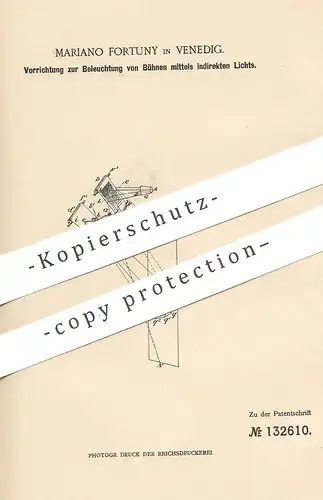 original Patent - Mariano Fortuny , Venedig , Italien , 1901 , Beleuchtung von Bühnen durch indirektes Licht | Theater