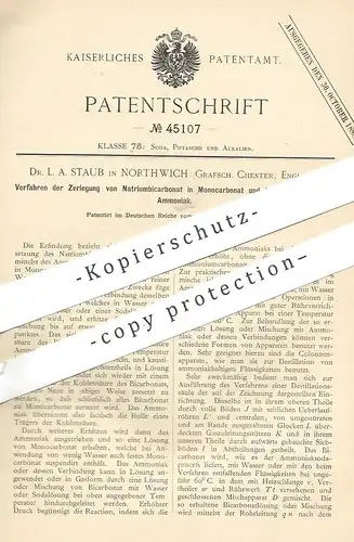 original Patent - Dr. L. A. Staub , Northwich , Chester , England | Zerlegung von Natriumbicarbonat in Monocarbonat !!!