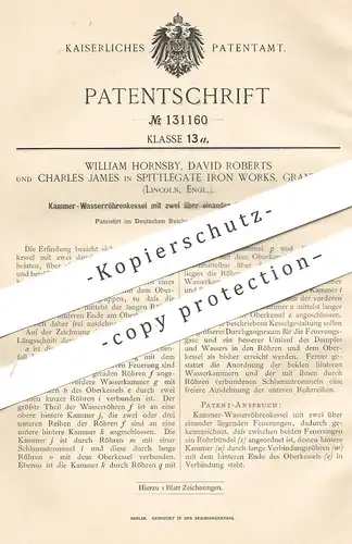 original Patent - W. Hornsby , David Roberts , Charles James , Spittlegate Iron Works Grantham , England | Röhrenkessel