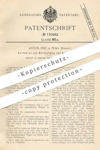 original Patent - Anton Fric , Prag / Böhmen , 1901 , Herstellung von Kronleuchter | Lampe , Licht , Lampen , Leuchter