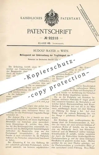 original Patent - Rudolf Mayer , Wien 1896 , Untersuchung der Tragfähigkeit v. Baugrund | Architekt , Statiker | Tiefbau