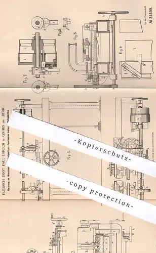 original Patent - Friedrich Ernst Paul Ehrlich , Leipzig / Gohlis , 1885 , Ausstanzen mehrerer Notenblätter | Musik !!