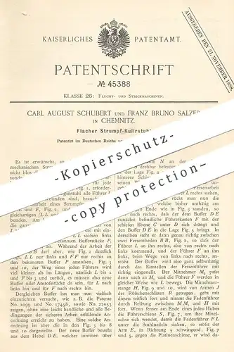 original Patent - Carl August Schubert , Franz Bruno Salzer , Chemnitz , 1887 , Strumpf - Kulierstuhl | Wirkstuhl !!!