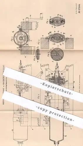 original Patent - Heinrich Kleinau , Magdeburg / Buckau , 1892 , Wurststopfmaschine | Wurst | Fleischer , Schlachter !!