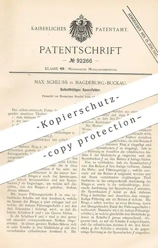 original Patent - Max Schluss , Magdeburg / Buckau , 1896 , Spannfutter | Bohrfutter , Bohrmaschine , Bohrer , Bohren !!