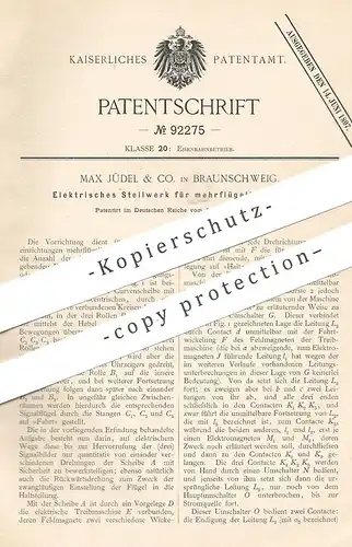 original Patent - Max Jüdel & Co. Braunschweig , 1896 , Elektrisches Stellwerk für Eisenbahn - Signal | Bahn , Zug !!