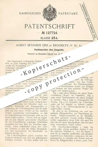 original Patent - Albert Benjamin Diss , Brooklyn , USA , 1900 , Flechtmaschine | Flechten , Klöppeln , Handarbeit !!