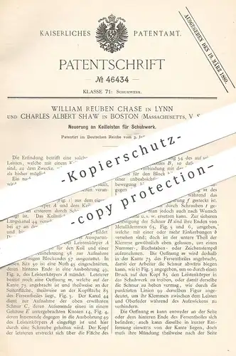 original Patent - William Reuben Chase , Lynn | Charles Albert Shaw , Boston , Massachusetts USA | Keilleiste für Schuhe