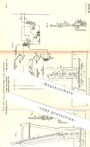 original Patent - H. H. Lake in Firma Haseltine , Lake & Co. , London , England , Seilbahnanlage | Seilbahn , Bahn !!