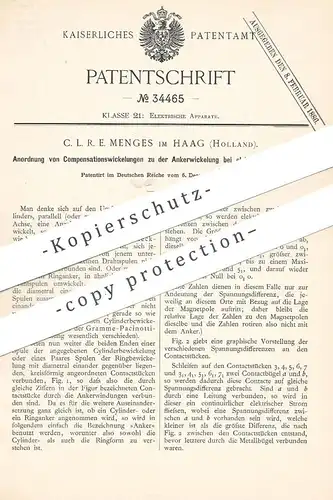 original Patent - C. L. R. E. Menges im Haag , Holland , Kompensationswicklungen zur Ankerwicklung bei elektr. Maschinen