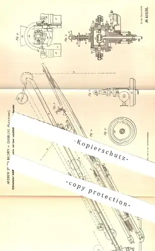 original Patent - Andrew Betts Brown , Edinburg , Schottland | Hydraulischer Schiffskran mit Auslader | Kran f. Schiffe