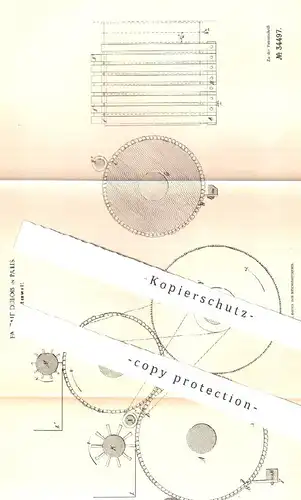 original Patent - Parfait Dubois , Paris , Frankreich , 1885 , Klettenwolf | Spinnmaschine , Klettenwalze !!