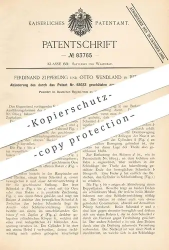 original Patent - Ferdinand Zipperling , Otto Wendland , Berlin , 1893 , zangenartiger Zughaken | Haken , Werkzeug !!!