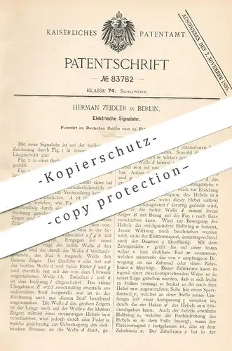 original Patent - Herman Zeidler , Berlin , 1895 , Elektrische Signaluhr | Alarm , Uhr , Glocke , Wecker | Uhrmacher !