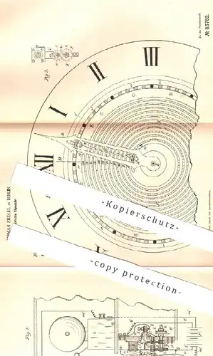 original Patent - Herman Zeidler , Berlin , 1895 , Elektrische Signaluhr | Alarm , Uhr , Glocke , Wecker | Uhrmacher !