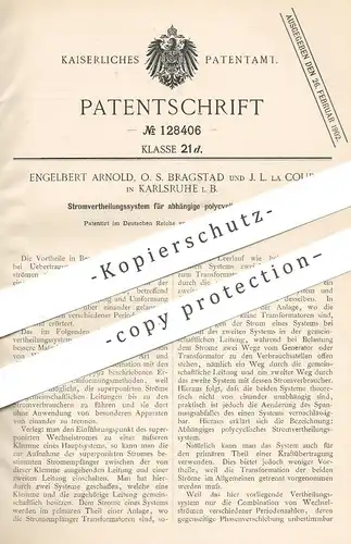 original Patent - Engelbert Arnold , O. S. Bragstad , J. L. la Cour , Karlsruhe , 1900 , Stromverteilungssystem | Strom