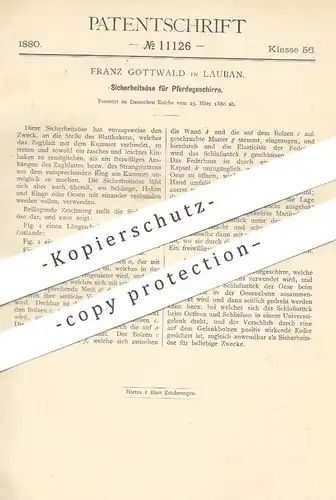 original Patent - Franz Gottwald , Lauban , 1880 , Sicherheitsöse für Pferdegeschirr | Pferde , Reitsport , Pferd !!!