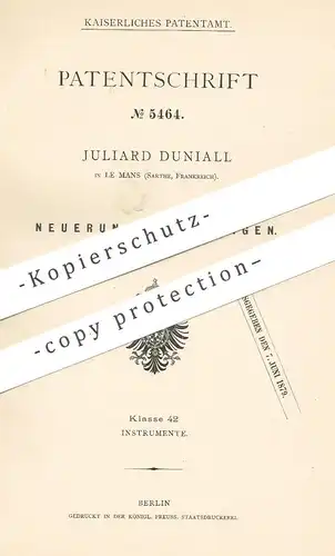 original Patent - Juliard Duniall , Le Mans , Sarthe , Frankreich , 1878 , Waage | Waagen , Waagebalken , Balkenwaage