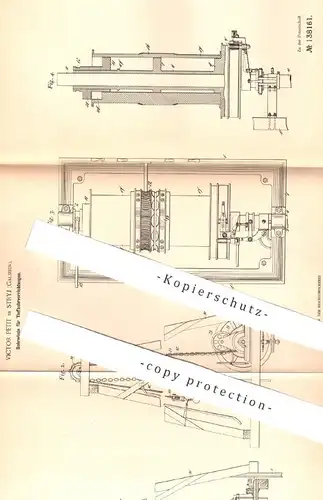 original Patent - Victor Petit , Stryj , Galizien , 1901 , Bohrwinde für Tiefbohrer | Bohrer , Bohrmaschine , Bohren !!