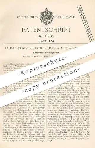 original Patent - Ralph Jackson , Arthur Firth , Altrincham , England , 1900 , Kettenräder - Wechselgetriebe | Getriebe