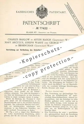 original Patent - Charles Marlow , Aston Manor | Mary & George Noël Arculus , Joseph Warry , Birmingham | Polieren !!!