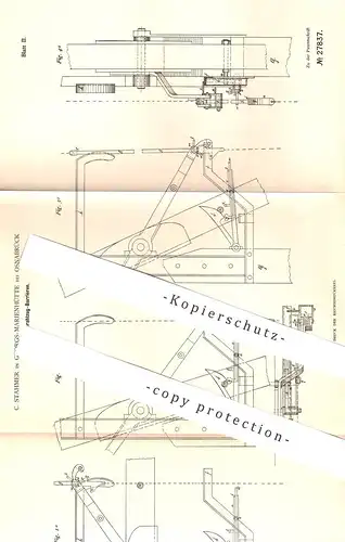 original Patent - C. Stahmer , Georgs- Marienhütte , Osnabrück , 1883 , Drahtzug - Barrière | Eisenbahn , Eisenbahnen