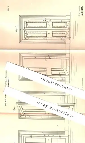 original Patent - George Walker , Inverness , England 1886 ,  Sicherheitstür | Tür  Türen | Fenster , Holztür , Tischler