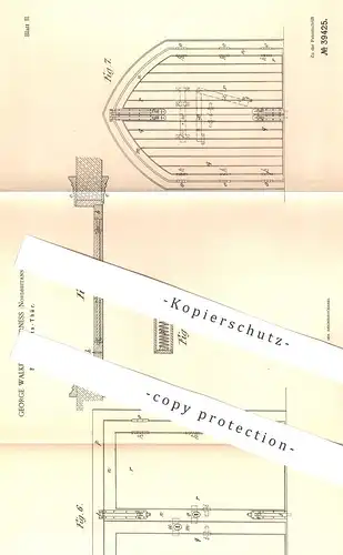 original Patent - George Walker , Inverness , England 1886 ,  Sicherheitstür | Tür  Türen | Fenster , Holztür , Tischler