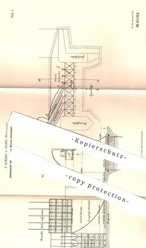 original Patent - F. Roeder , Hamm , Westfalen , 1889 ,  Schützenwehr | Wehr , Wasserwehr , Wasserbau , Schleuse !!