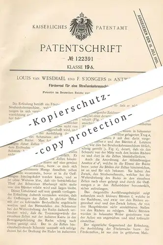 original Patent - Louis van Wesemael , F. S'Jongers , Antwerpen , 1900 , Förderrad für Straßen - Kehrmaschine