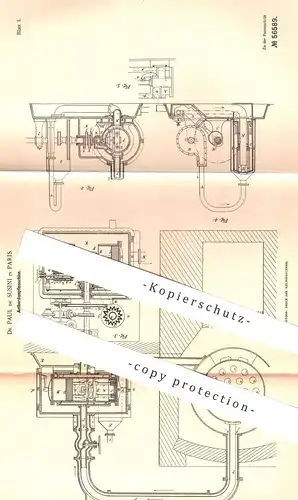 original Patent - Dr. Paul de Susini , Paris , Frankreich , 1890 , Aetherdampfmaschine | Aether - Dampfmaschine | Motor