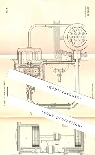 original Patent - Dr. Paul de Susini , Paris , Frankreich , 1890 , Aetherdampfmaschine | Aether - Dampfmaschine | Motor